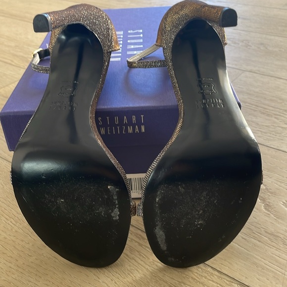 Stuart Weizman Nudist high heel sandal pyrite color size 7 MINT! - Picture 6 of 8